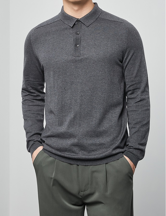 Melange knit long sleeve jumper