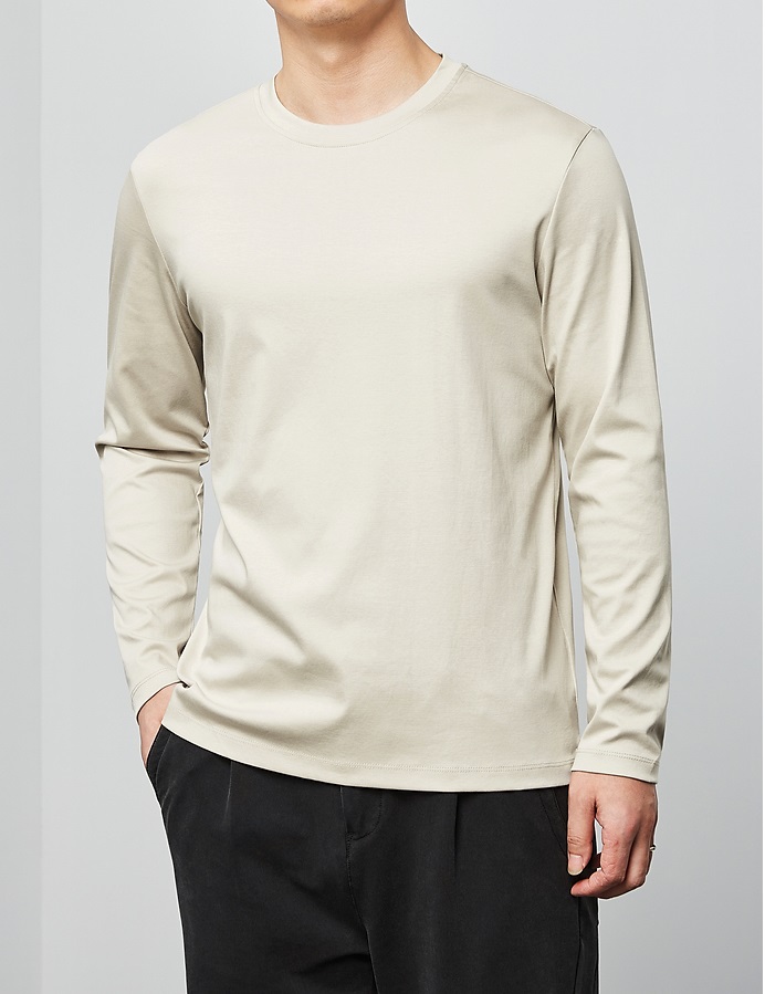 Regular jersey cotton long sleeve top