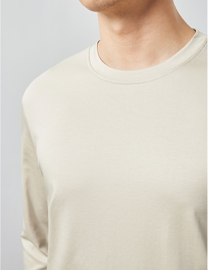 Regular jersey cotton long sleeve top