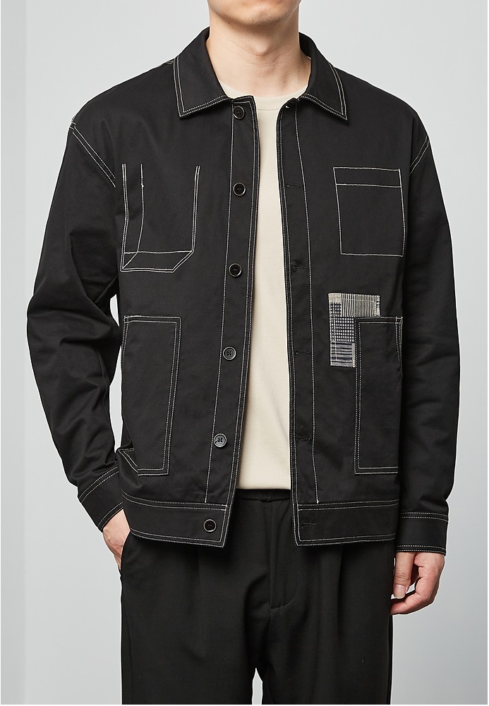 Roni patched shirt jacket